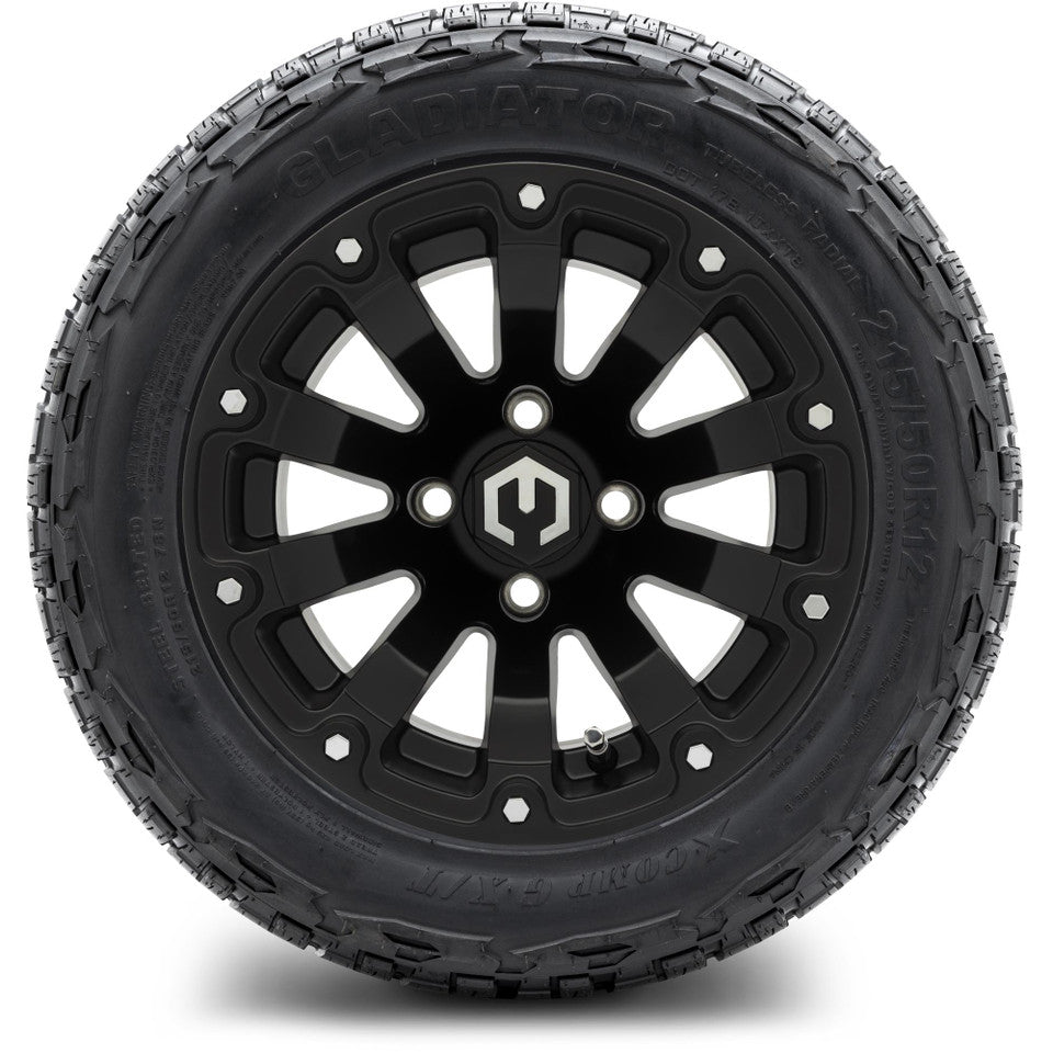 12" MODZ Bomber Matte Black - Tire and Wheel Combo