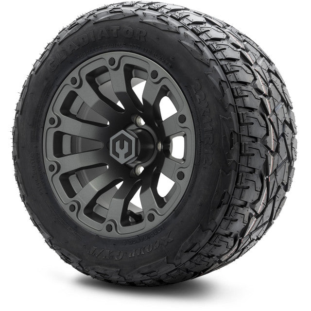 12" MODZ Bomber Matte Gunmetal - Tire and Wheel Combo