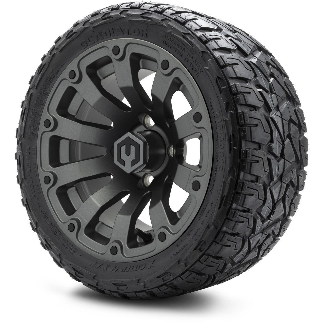 12" MODZ Bomber Matte Gunmetal - Tire and Wheel Combo