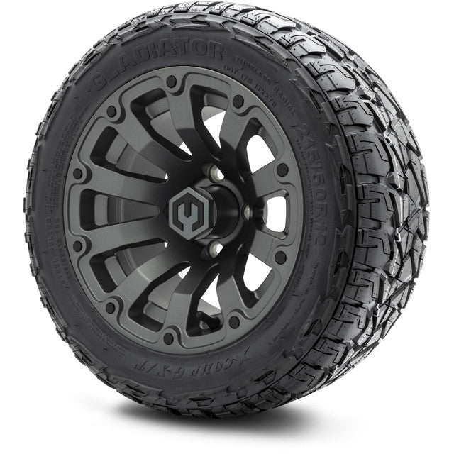 12" MODZ Bomber Matte Gunmetal - Tire and Wheel Combo