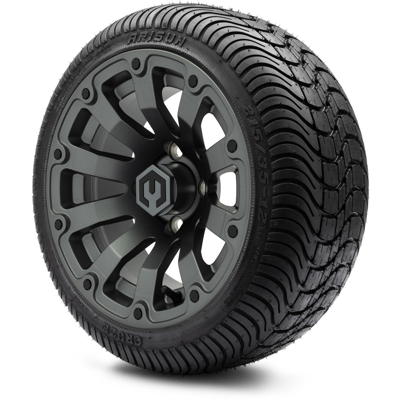 12" MODZ Bomber Matte Gunmetal - Tire and Wheel Combo
