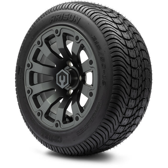 12" MODZ Bomber Matte Gunmetal - Tire and Wheel Combo