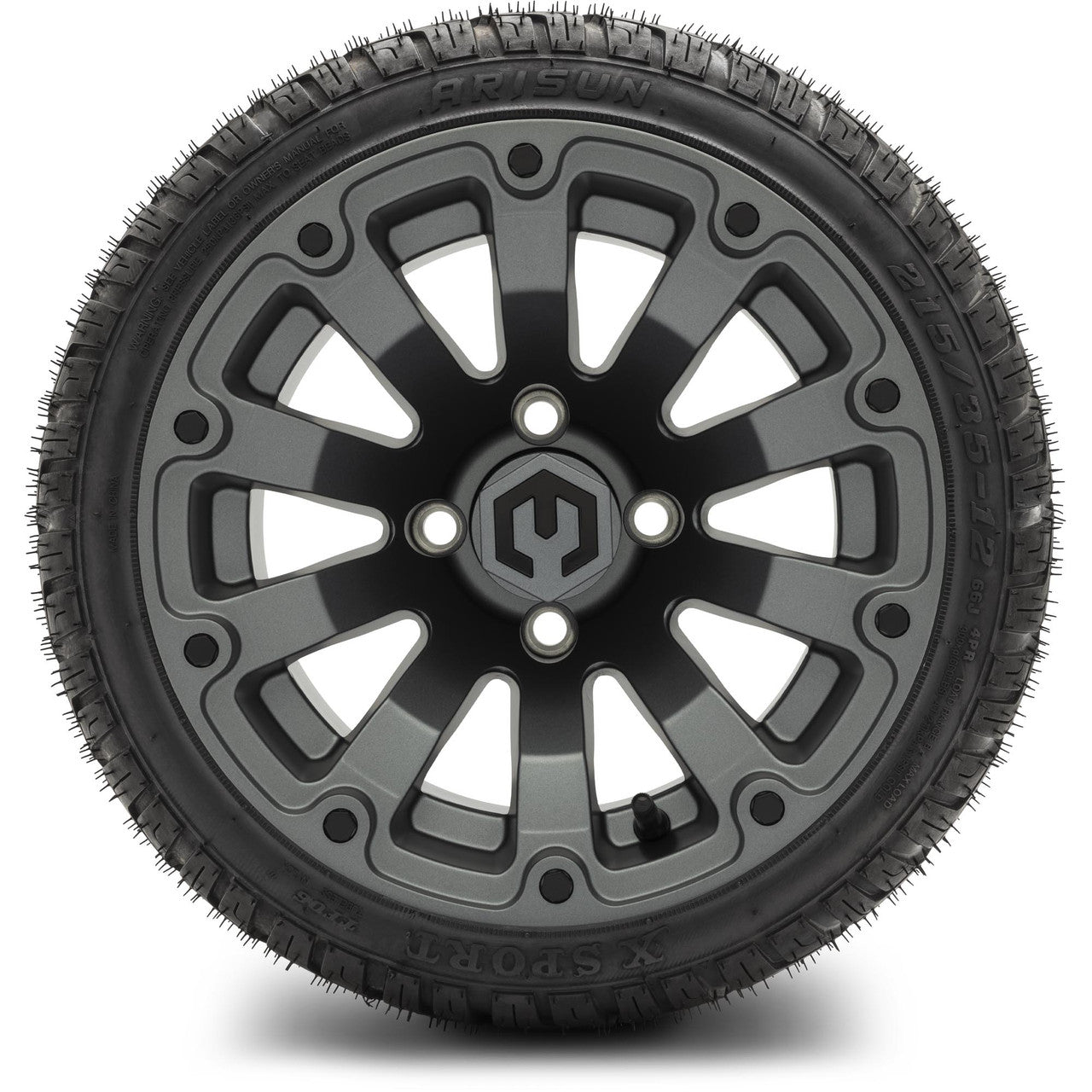 12" MODZ Bomber Matte Gunmetal - Tire and Wheel Combo