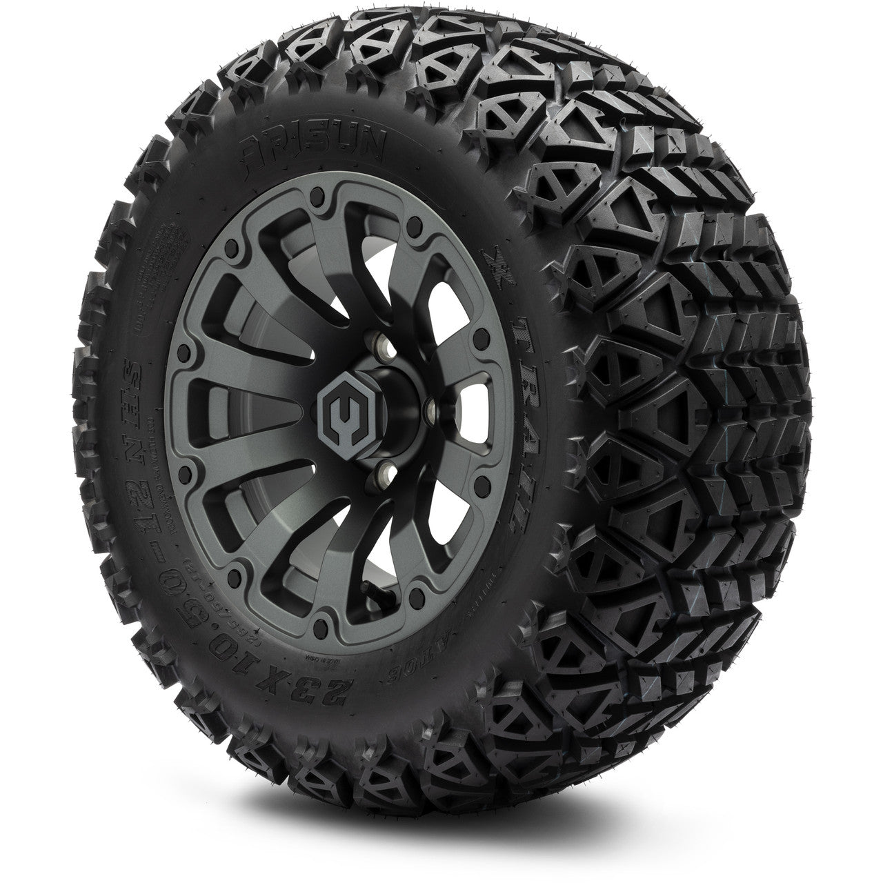 12" MODZ Bomber Matte Gunmetal - Tire and Wheel Combo