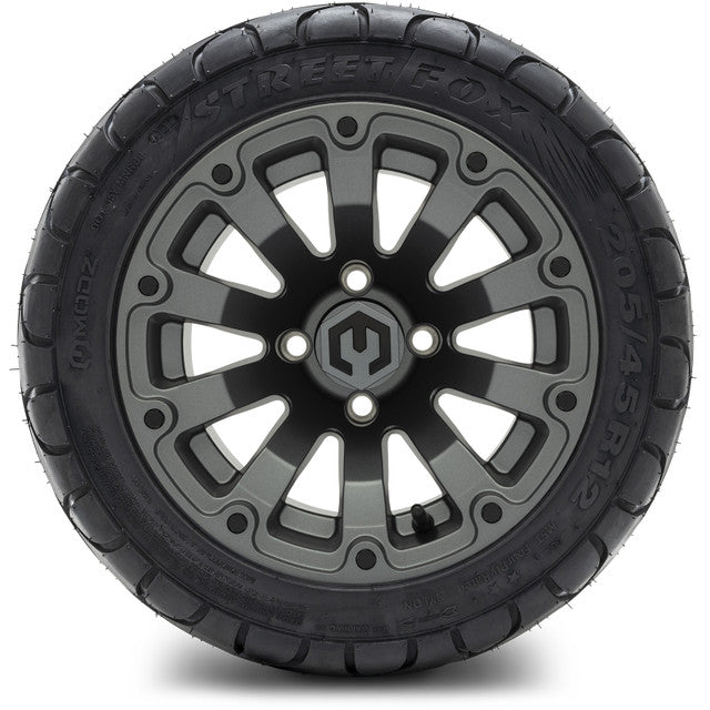 12" MODZ Bomber Matte Gunmetal - Tire and Wheel Combo