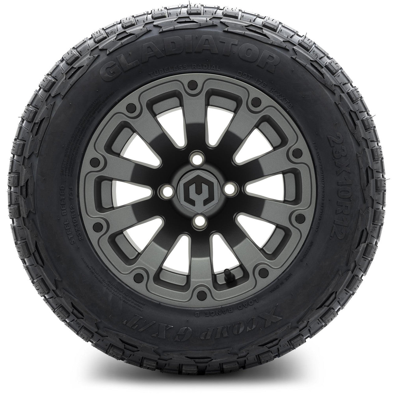 12" MODZ Bomber Matte Gunmetal - Tire and Wheel Combo