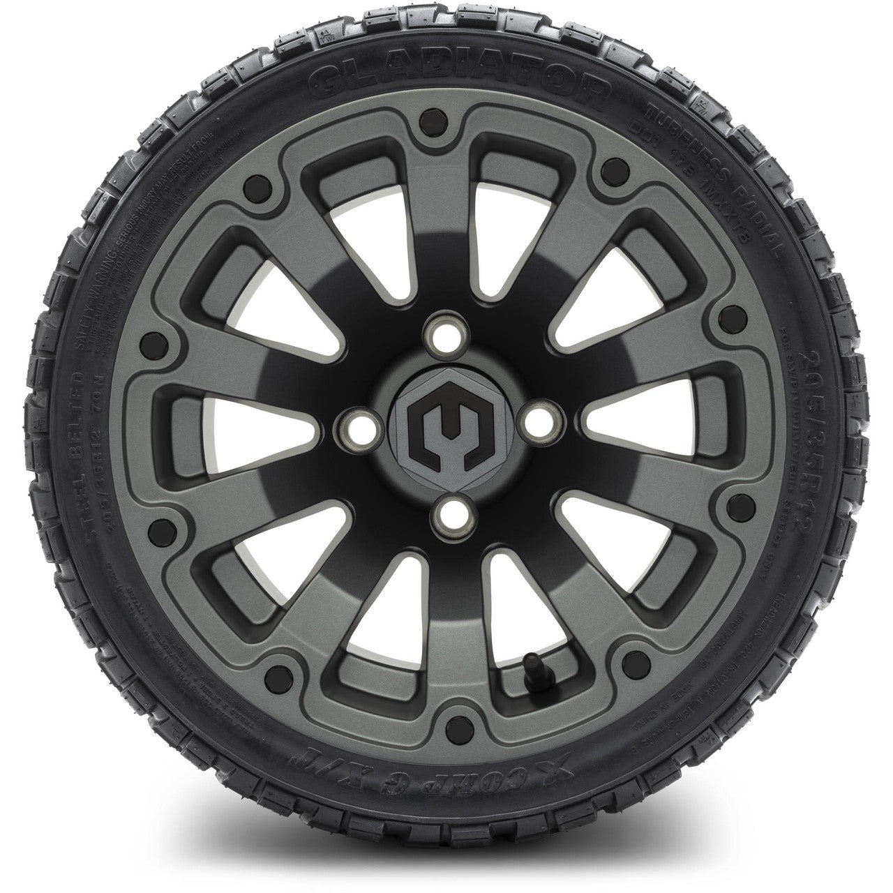 12" MODZ Bomber Matte Gunmetal - Tire and Wheel Combo