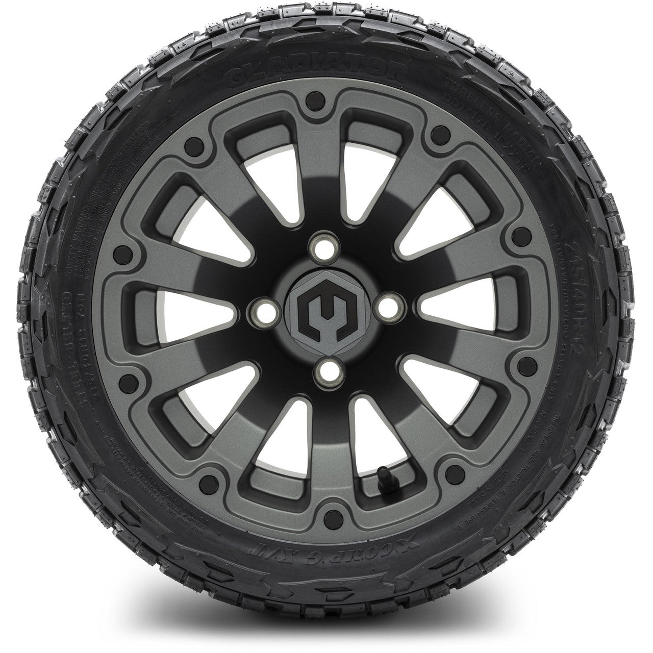 12" MODZ Bomber Matte Gunmetal - Tire and Wheel Combo