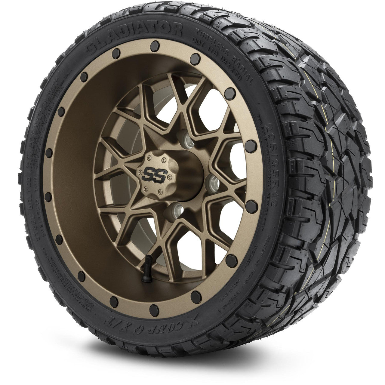 12" MODZ Vortex Matte Bronze - Tire and Wheel Combo