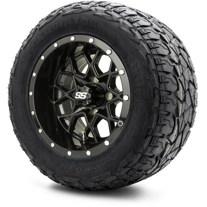 12" MODZ Vortex Glossy Black - Tire and Wheel Combo
