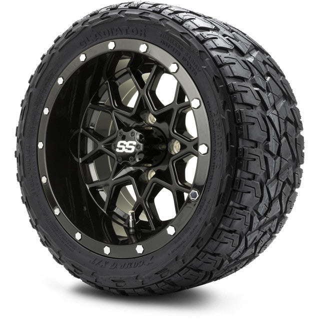 12" MODZ Vortex Glossy Black - Tire and Wheel Combo