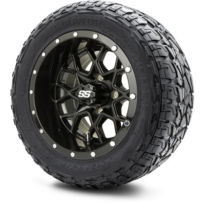 12" MODZ Vortex Glossy Black - Tire and Wheel Combo
