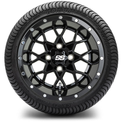 12" MODZ Vortex Glossy Black - Tire and Wheel Combo