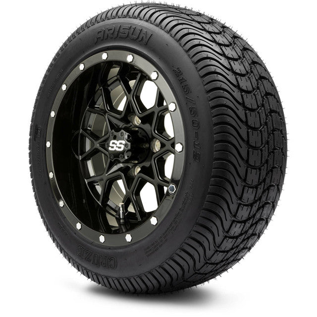 12" MODZ Vortex Glossy Black - Tire and Wheel Combo