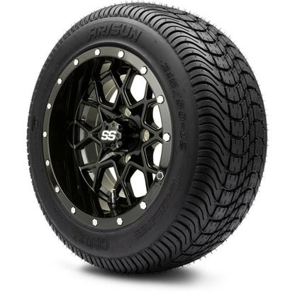 12" MODZ Vortex Glossy Black - Tire and Wheel Combo