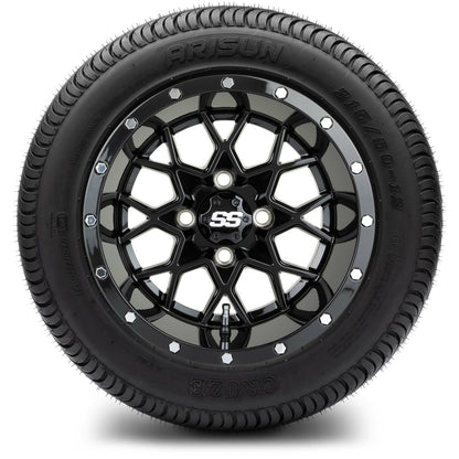 12" MODZ Vortex Glossy Black - Tire and Wheel Combo