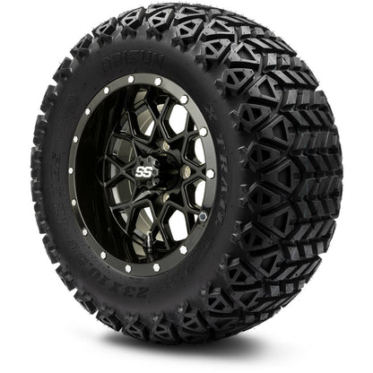 12" MODZ Vortex Glossy Black - Tire and Wheel Combo