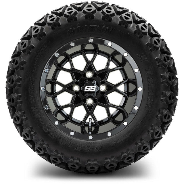 12" MODZ Vortex Glossy Black - Tire and Wheel Combo