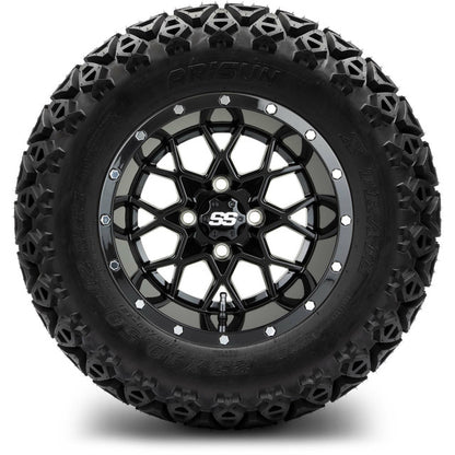 12" MODZ Vortex Glossy Black - Tire and Wheel Combo