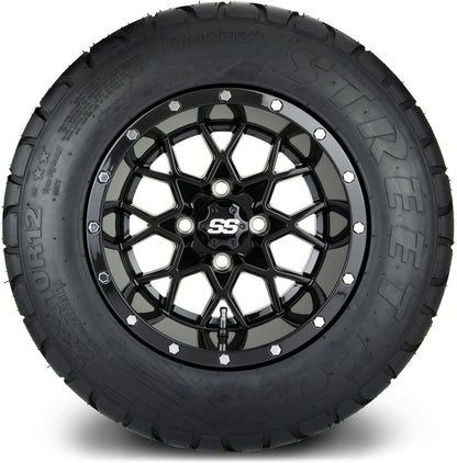 12" MODZ Vortex Glossy Black - Tire and Wheel Combo