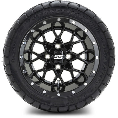 12" MODZ Vortex Glossy Black - Tire and Wheel Combo