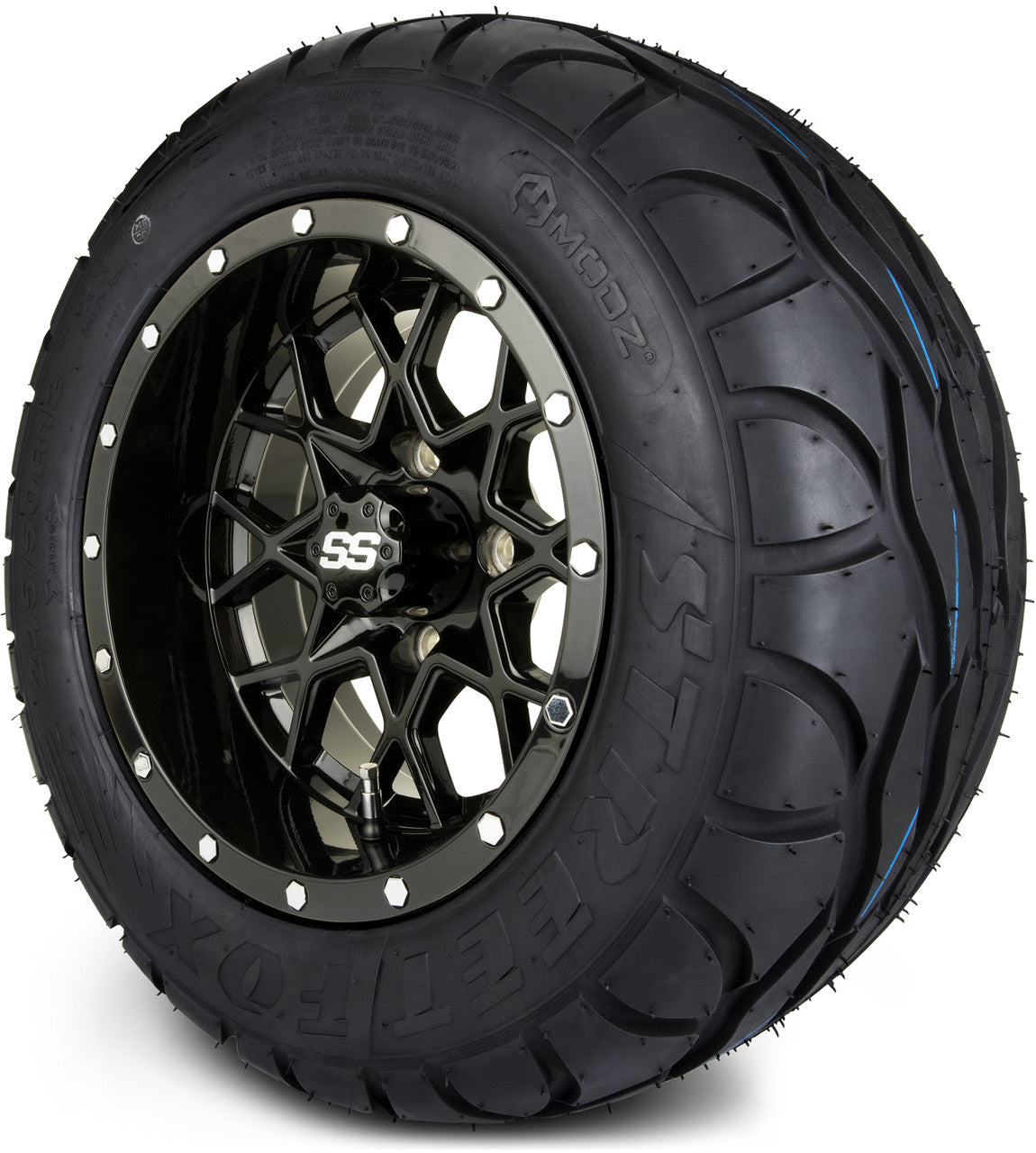 12" MODZ Vortex Glossy Black - Tire and Wheel Combo