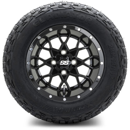 12" MODZ Vortex Glossy Black - Tire and Wheel Combo