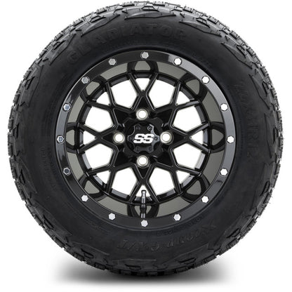 12" MODZ Vortex Glossy Black - Tire and Wheel Combo