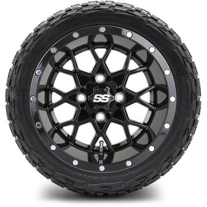 12" MODZ Vortex Glossy Black - Tire and Wheel Combo