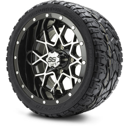 12" MODZ Vortex Machined Black - Tire and Wheel Combo