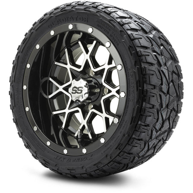 12" MODZ Vortex Machined Black - Tire and Wheel Combo