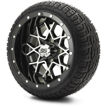 12" MODZ Vortex Machined Black - Tire and Wheel Combo