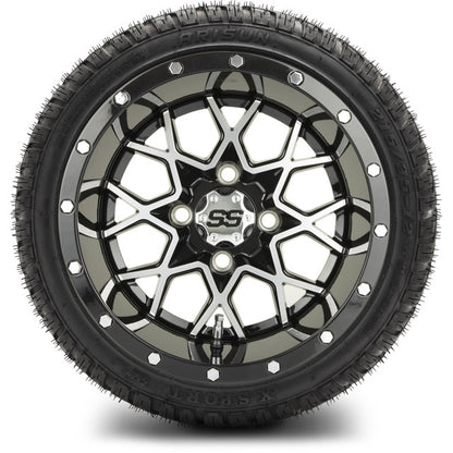 12" MODZ Vortex Machined Black - Tire and Wheel Combo