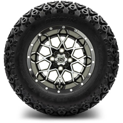 12" MODZ Vortex Machined Black - Tire and Wheel Combo