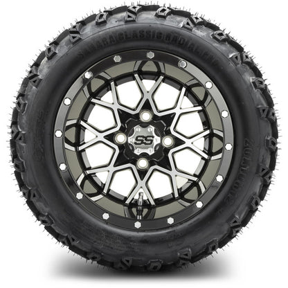 12" MODZ Vortex Machined Black - Tire and Wheel Combo