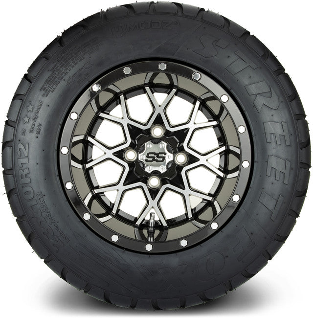 12" MODZ Vortex Machined Black - Tire and Wheel Combo