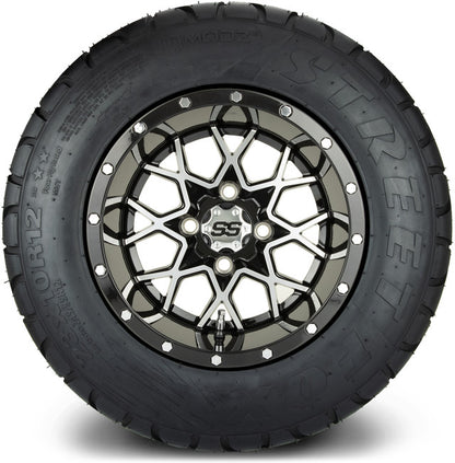 12" MODZ Vortex Machined Black - Tire and Wheel Combo