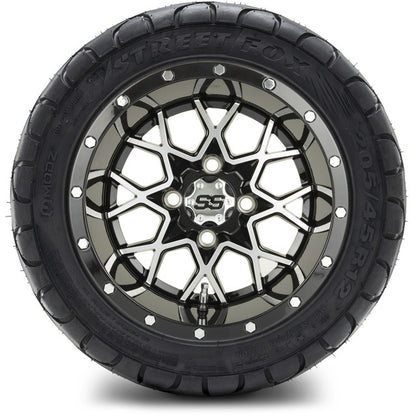12" MODZ Vortex Machined Black - Tire and Wheel Combo