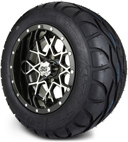 12" MODZ Vortex Machined Black - Tire and Wheel Combo