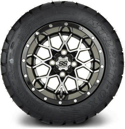 12" MODZ Vortex Machined Black - Tire and Wheel Combo