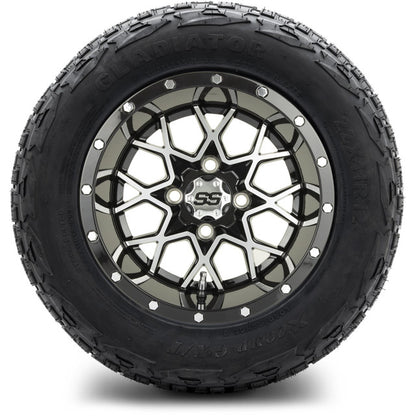 12" MODZ Vortex Machined Black - Tire and Wheel Combo