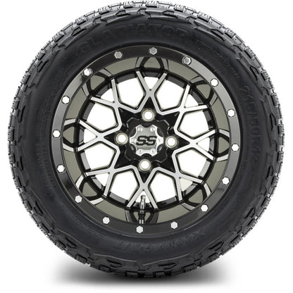12" MODZ Vortex Machined Black - Tire and Wheel Combo