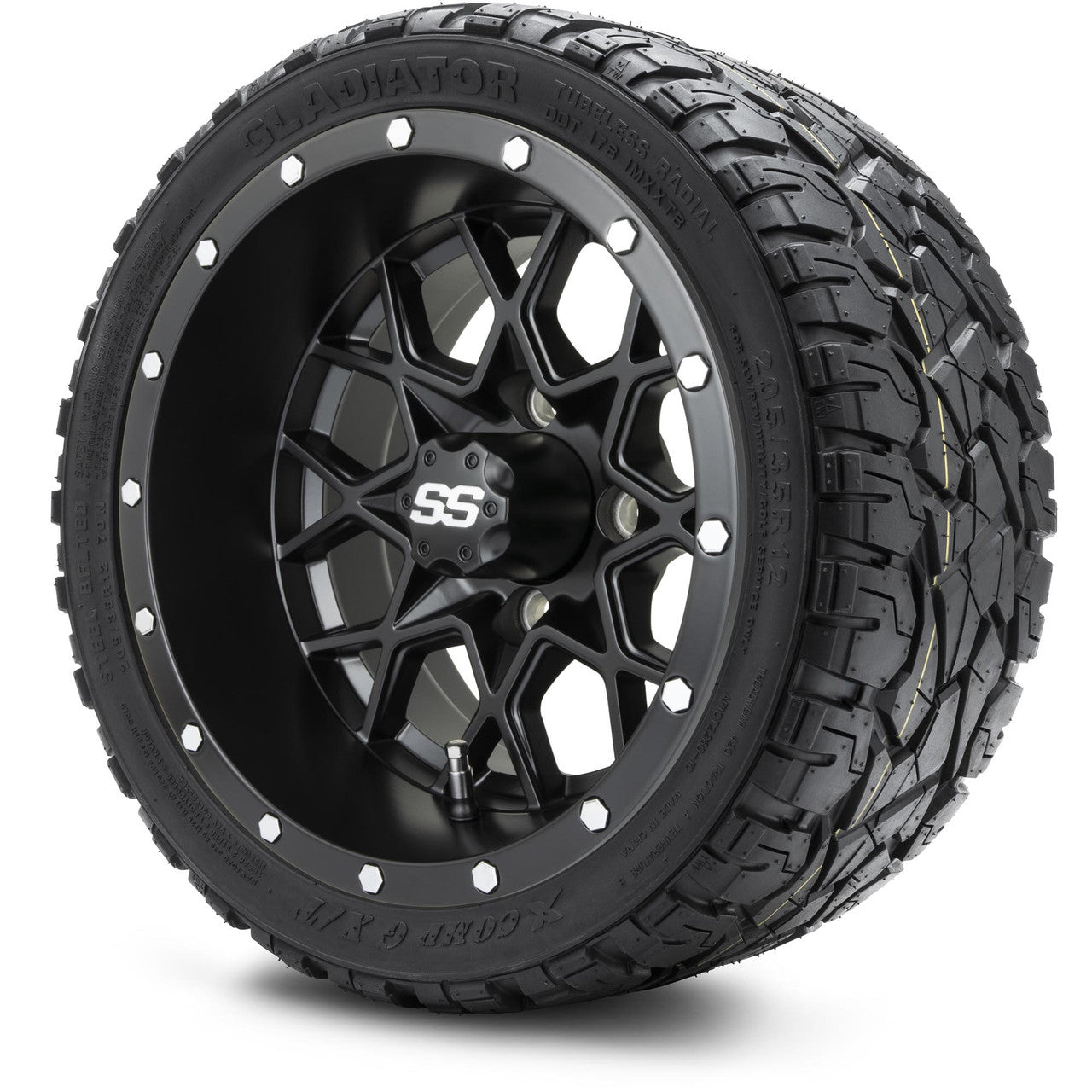 12" MODZ Vortex Matte Black - Tire and Wheel Combo