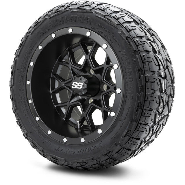 12" MODZ Vortex Matte Black - Tire and Wheel Combo