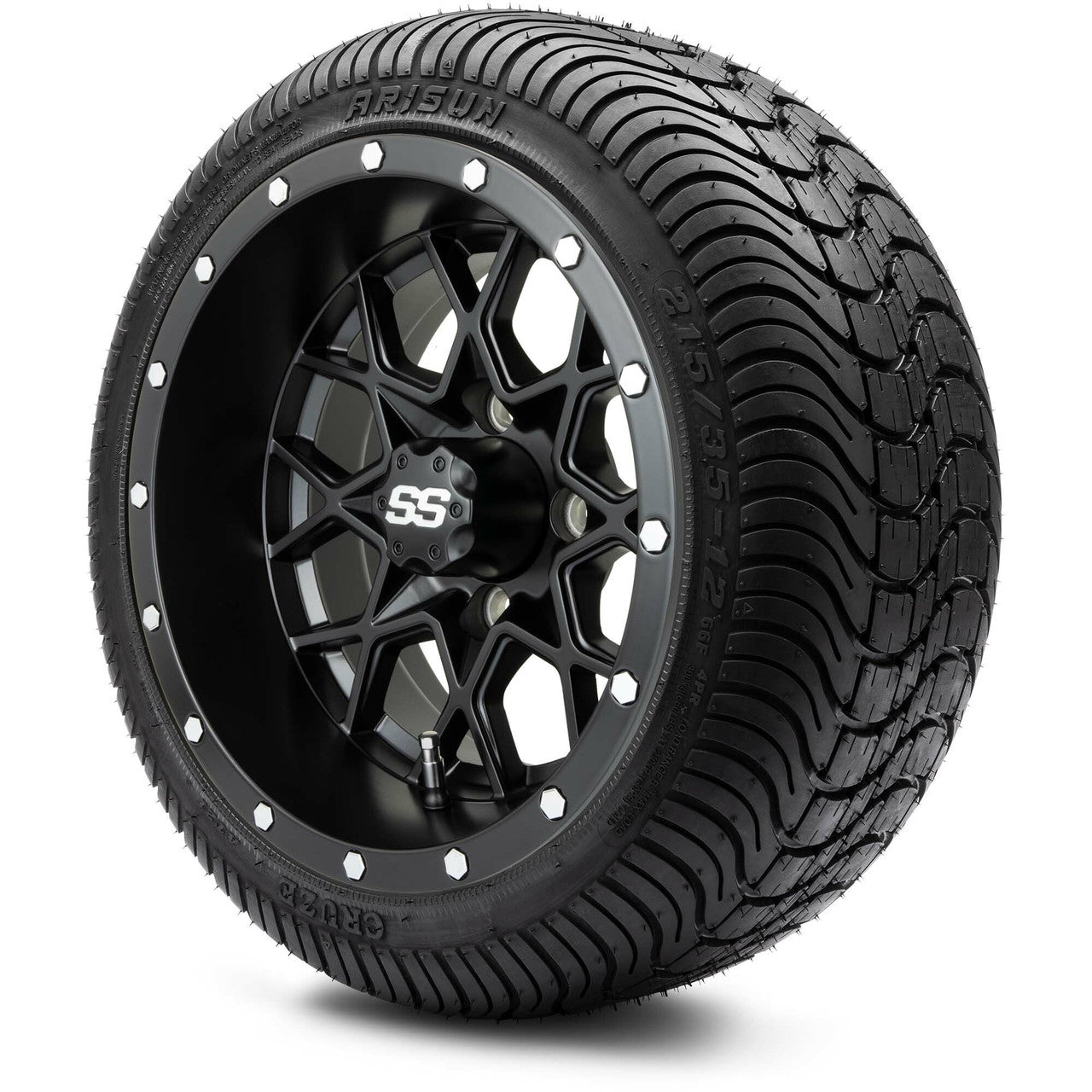 12" MODZ Vortex Matte Black - Tire and Wheel Combo