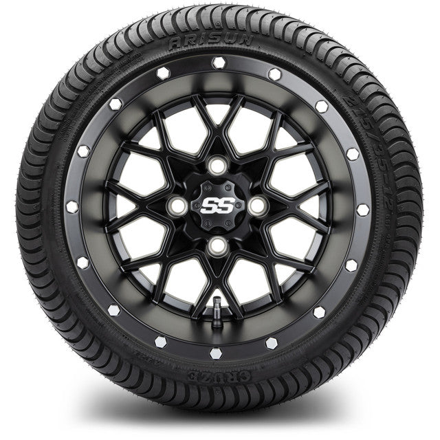 12" MODZ Vortex Matte Black - Tire and Wheel Combo