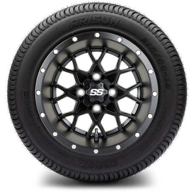 12" MODZ Vortex Matte Black - Tire and Wheel Combo