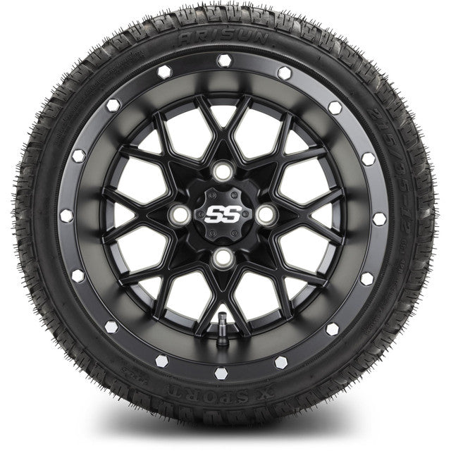 12" MODZ Vortex Matte Black - Tire and Wheel Combo