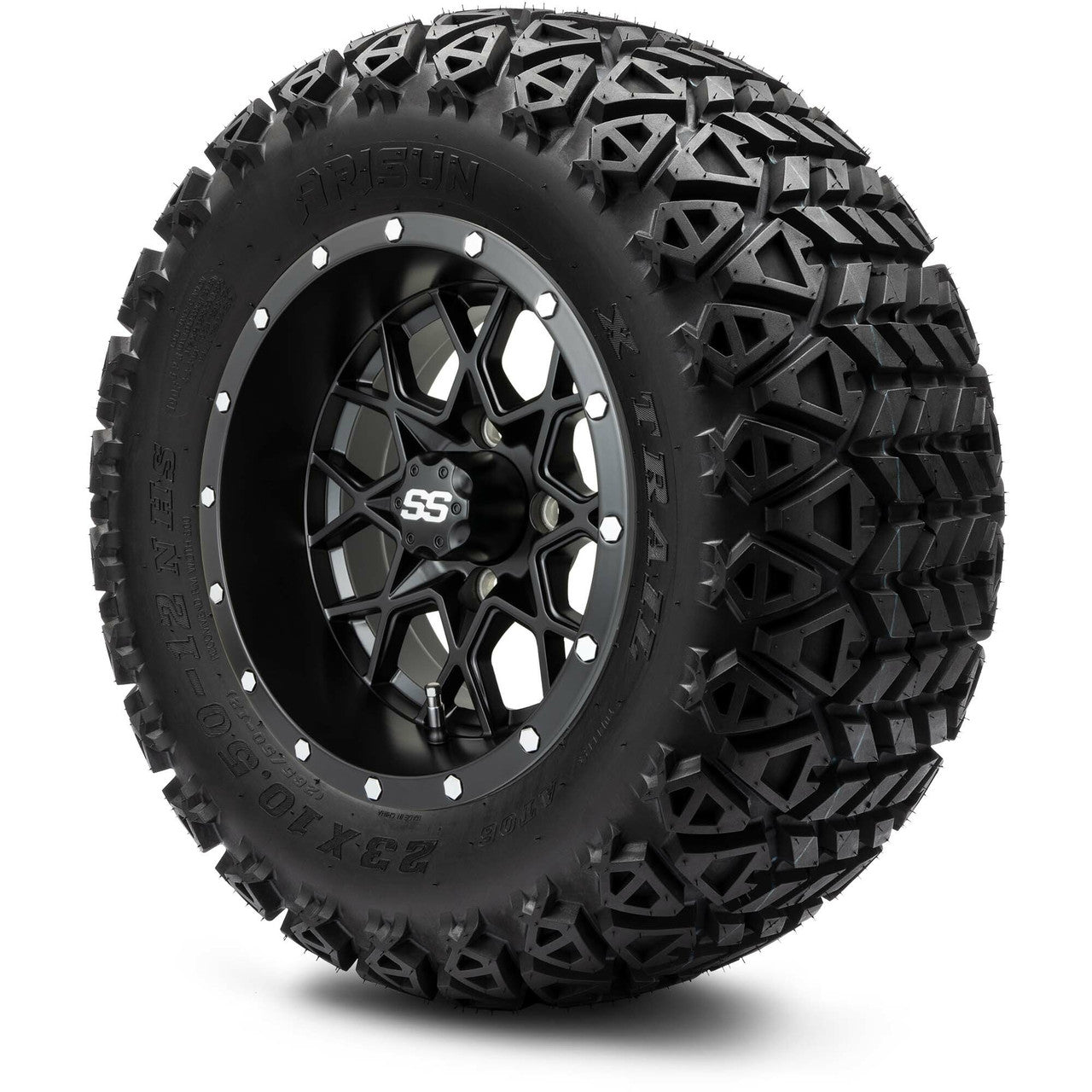 12" MODZ Vortex Matte Black - Tire and Wheel Combo