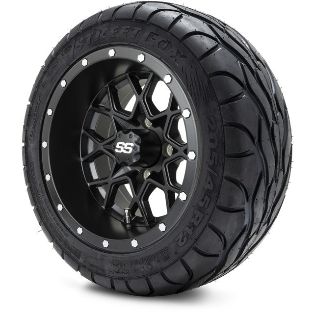 12" MODZ Vortex Matte Black - Tire and Wheel Combo